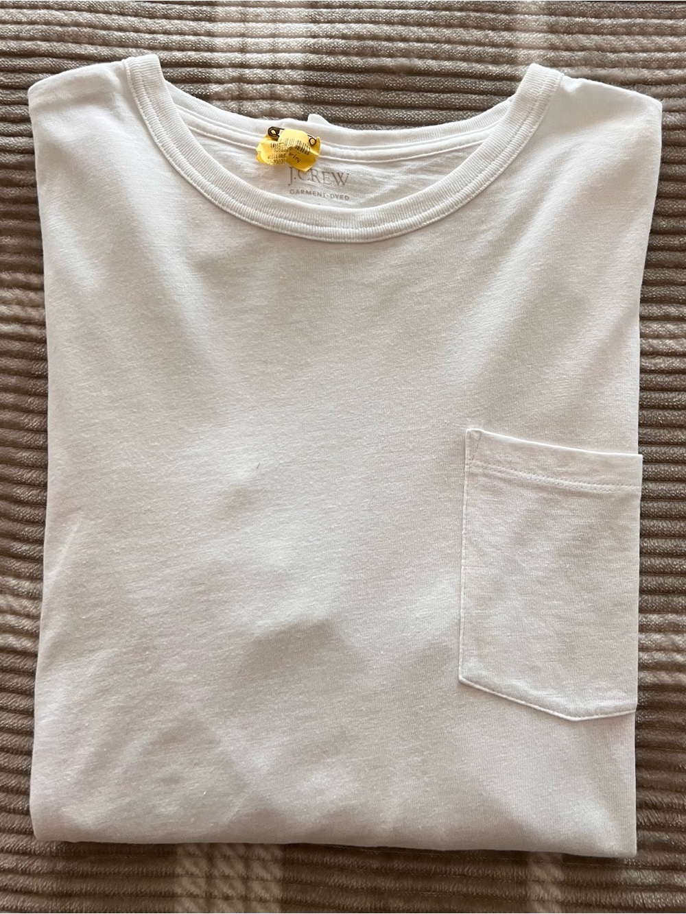 J. Crew Men’s White Long-Sleeve Pocket Tee